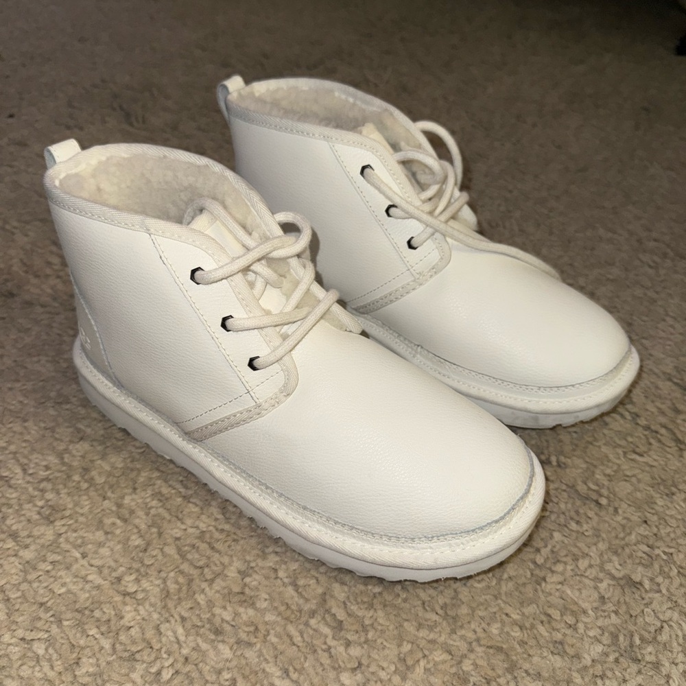 UGG White Casual Lace-Up Boots
